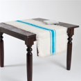 thumbnail image 1 of SARO JU190.TQ2070B 20 x 70 in. Rectangular Striped Design Jute Table Runner - Turquoise, 1 of 1