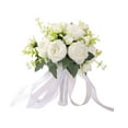 thumbnail image 4 of Ramo de novia de rosas artificiales de 25 cm de altura para boda, fiesta, compromiso Blanco, 4 of 9