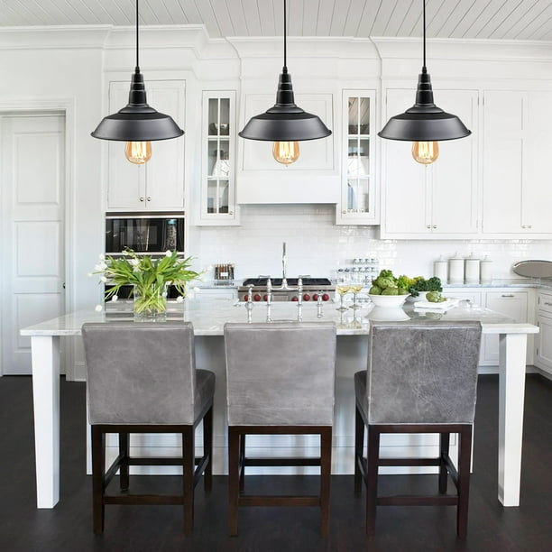 Lnc Pendant Light For Kitchen Island Black Industrial Ceiling Hanging Lamps 3 Pack Com Lnc Pendant Light For Kitchen Island, White Kitchen Island Lighting