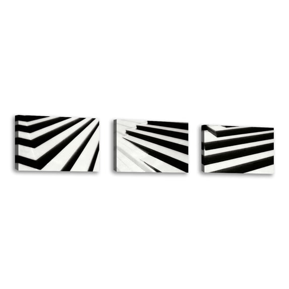 Set of 3 - Steps and Shadows III - Contemporary Fine Art Giclee on Canvas Gallery Wrap - wall décor - Art painting - 34 x 23 Inch - Ready to Hang