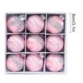 thumbnail image 6 of Zhourta 9PCS Christmas Silk Thread Balls Set Hand-Painted Decorative Ornaments for Tree and Festive Decor 3.15Inch, 6 of 7