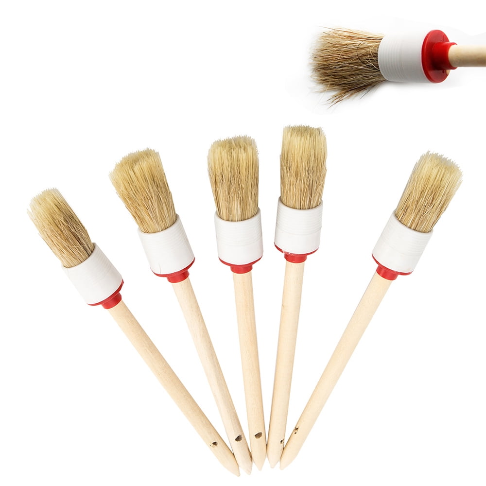 Willstar 5 Pcs Car Cleaning Detailing Brushes Set Soft Boar Hair