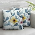 thumbnail image 3 of Creowell Watercolor Blue Yellow Flowers Pillowcases Seamless Pattern Pillow Case Decorative Throw Pillow Cover for Home Sofa Office  White, 3 of 5