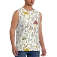 thumbnail image 2 of Fotbe Colorful Mushrooms and Plants Men's Camiseta sin Mangas Estampada para Hombres, Playera Casual para Gimnasio, Entrenamiento, Playa-Medium, 2 of 7
