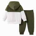 thumbnail image 5 of zuwimk Toddler Baby Boy Fall Winter Clothes Color Block Long Sleeve Sweatshirt Pullover Tops And Joggers Pants Outfit Set(6-9 Months,AG), 5 of 8