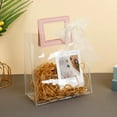 thumbnail image 1 of Zhuge Flores, bolsa de embalaje para regalo, bolso de mano de PVC transparente, bolsa de regalo para acompañantes de bodas, bolsa de regalo del 1 de junio (asa grande rosa, mediana), 1 of 5