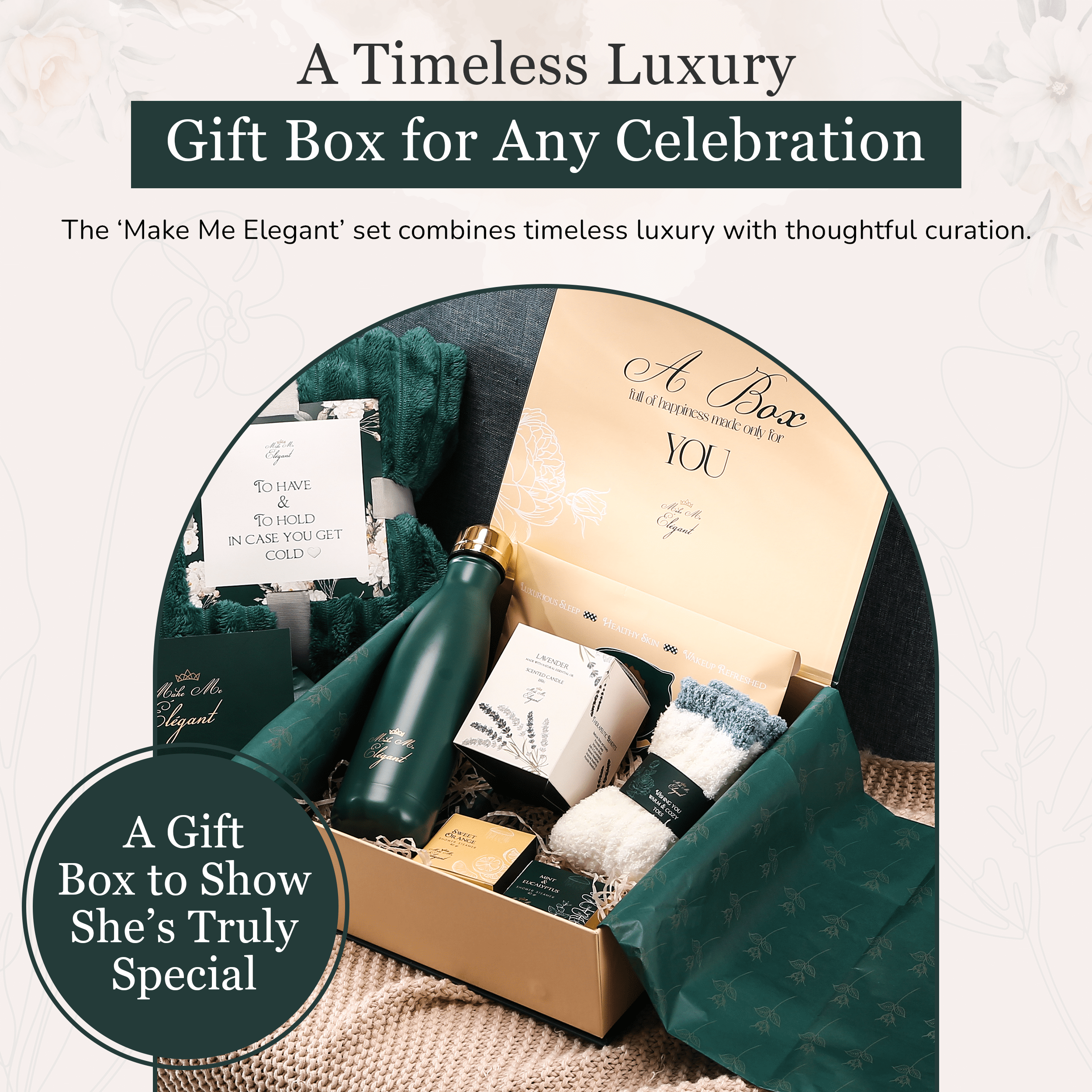 Make Me Elegant Relaxing SPA Box, Self Care Spa Gift Basket, Beauty Birthday Gift for Her, Mother’s Day Gift Idea