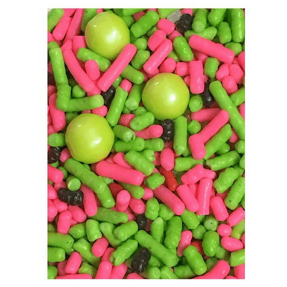 WaterMelon Pink Green Edible Confetti Sprinkles Cake Cookie Cupcake IceCream Donut Quins - 6oz Jar