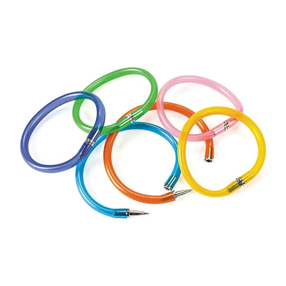 Neon Glitter Pen Bracelets - Party Favors - 12 Pieces