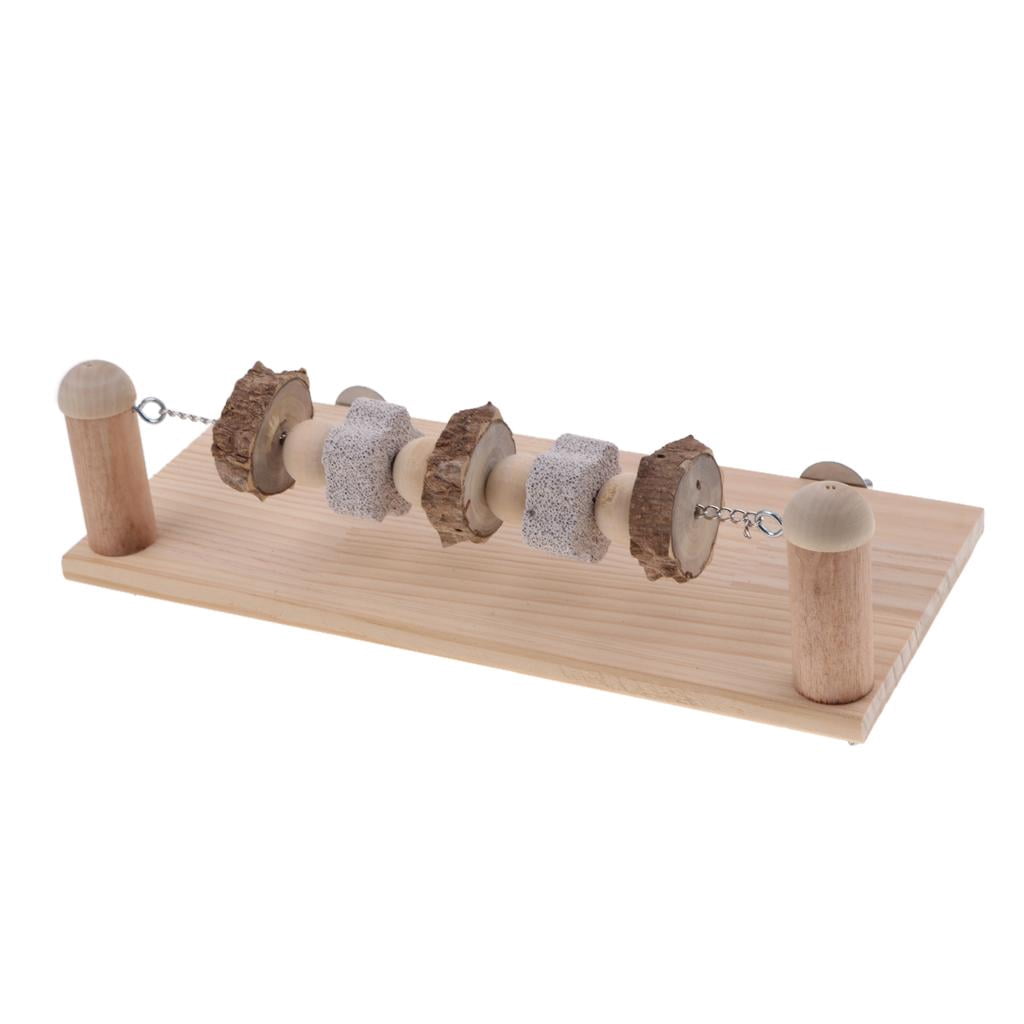Bvdfgk Small Animal Wooden Stone Chew Grinding Toy for Guinea Pig, Rabbit, Hamster