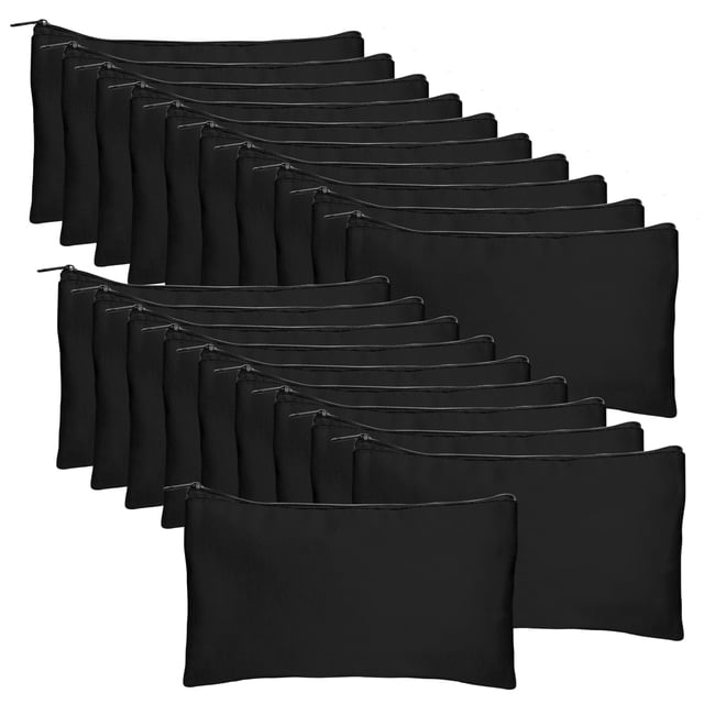 Estuche de lona Legigo, 20 unidades, para manualidades, color negro, 21 x 13 cm