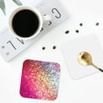 thumbnail image 5 of Kll Square Drink Coasters Set Of 4,Pu Leather Absorbent Coasters Set Decorative Coffee Cup Coasters Housewarming Gift For Home Decor-Purple Sparkling, 5 of 9