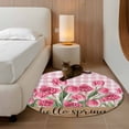 thumbnail image 2 of Round Rugs 3 Ft, Hello Spring Non Slip Area Rugs for Kitchen Bedroom Entryway, Pink Tulip Flowers Farmhouse Buffalo Plaid Wooden Washable Carpet Runner Rug Floor Mats for Bedroom Home Decor, 2 of 8