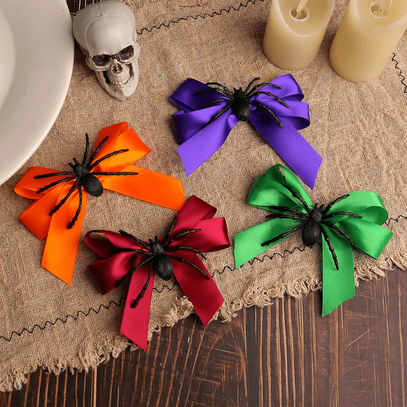 Havilah Halloween Hair Clip 8 Pcs set- Spider Bow Hair Clips Cosplay Party Hairpins Hair Pins -98