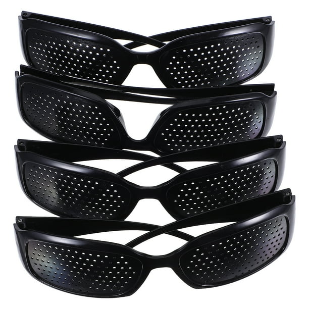ColoMX Gafas de sol portátil de 4pcs Portátiles de orificios de orificio completo para al aire libre (negro)