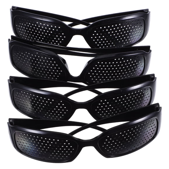 4 gafas correctoras con orificio estenopeico, montura completa y protección (negras)