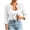 White, variant on SETOOFF Open Front Cropped Womens Blazer 3/4 Sleeve Round Neck Pleated Shoulder Jacket Loose Fit Outerwear Dressy Casual Spring Summer Office Vacation Clothes