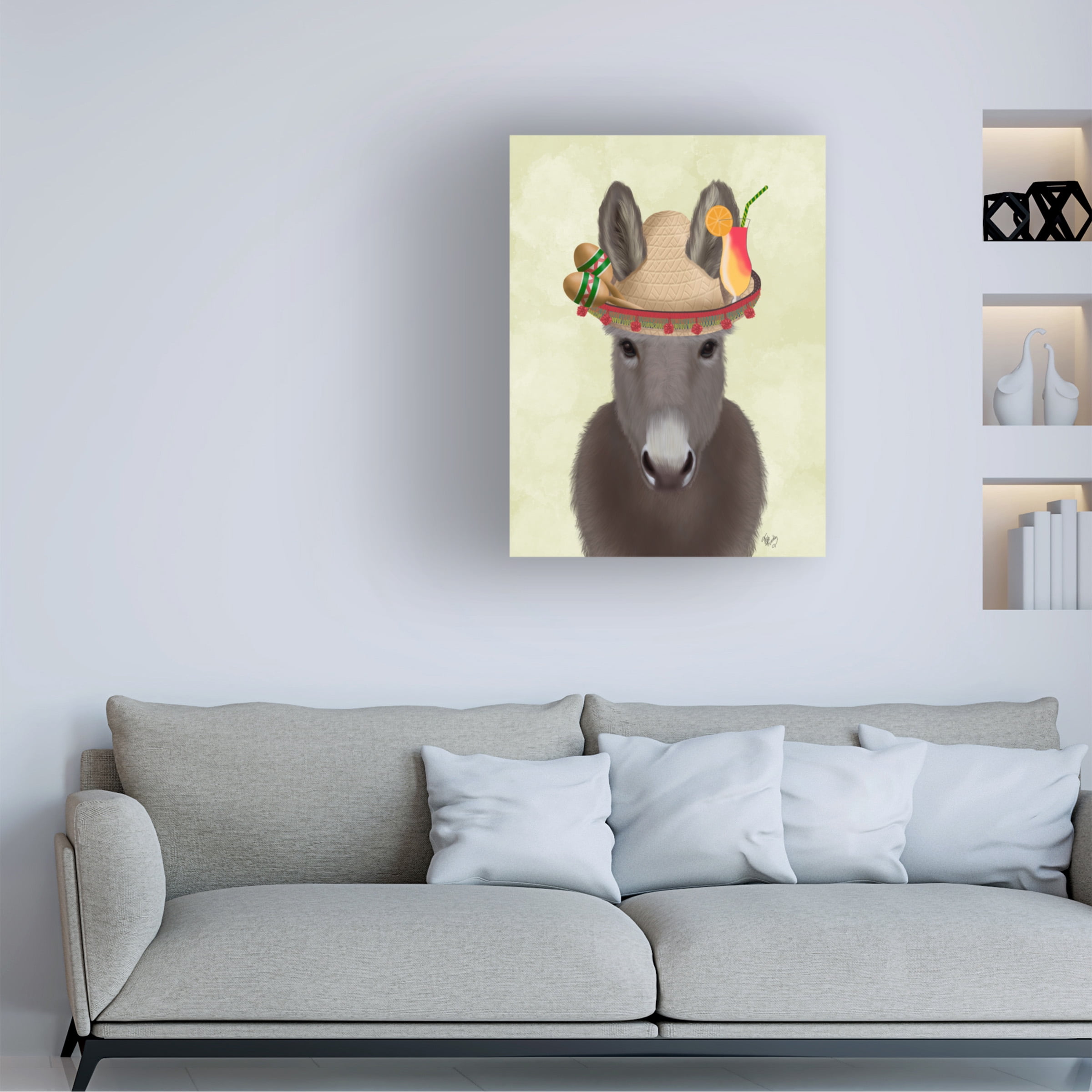 Fab Funky 'Donkey Sombrero' Canvas Art