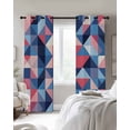 thumbnail image 4 of Blue Pink Abstract Art Kitchen Curtains Geometric Modern Art Cafe Short Curtains for Bathroom Blackout Window Curtain Grommet Small Window Treatment Tier Drapes for Bedroom Living Room 27.5"x39"x2, 4 of 9