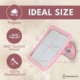 thumbnail image 5 of MIRRORVANA Fogless Shower Mirror for Skincare and Grooming, Anti Fog Shatterproof Design with Strong Suction and 360° Swivel, Women’s Beauty Routine Friendly Bathroom Mirror - 6.3" x 6.3" (Pink), 5 of 7