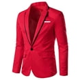 thumbnail image 3 of Traje pequeño para hombre, código de color a juego, corte entallado, sin planchado, chaqueta de traje informal para hombre, lote, 3 of 6