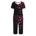 thumbnail image 5 of TIMIFIS Ensembles de Pyjamas Capris de la Saint-Valentin pour Femme, Mignon Imprimé de Cœur, Haut à Manches Courtes avec Pantalon, Ensembles de Pyjama, Détente, Pyjamas d'Été pour Femmes, 5 of 5
