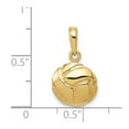 thumbnail image 4 of 14K Yellow Gold Charm Pendant 14 mm 11 Solid Satin & Diamond -Cut Volleyball, 4 of 4