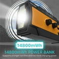 thumbnail image 3 of FosPower Solar Crank [IPX3 Water Resistant Rated] Radio for Emergency with AM/FM/WB Flashlight, Reading Lamp, SOS Alarm, Motion Sensor setting, & 4000mAh Power Bank - Orange, 3 of 8