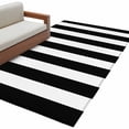 thumbnail image 2 of 3x5 Washable Area Rug, Geometric Pattern Non-Slip Rectangle Rug for Living Room Bedroom, Black Line Stripe Simple Style Indoor Low Pile Floor Mat for Home Decor, 2 of 9
