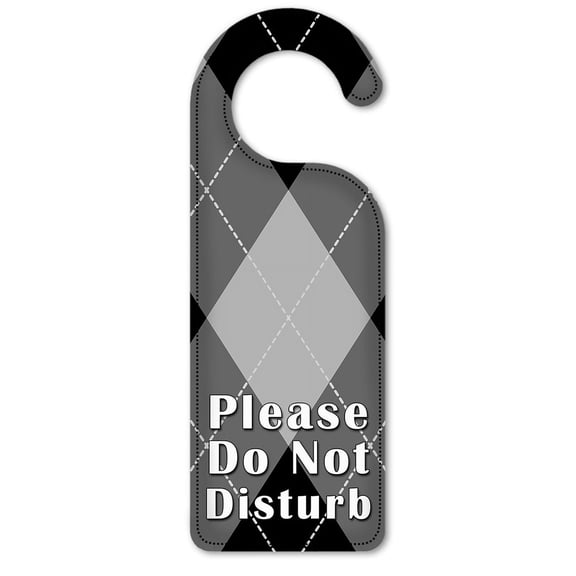 Do Not Disturb Door Knob Hanger Sign - Argyle