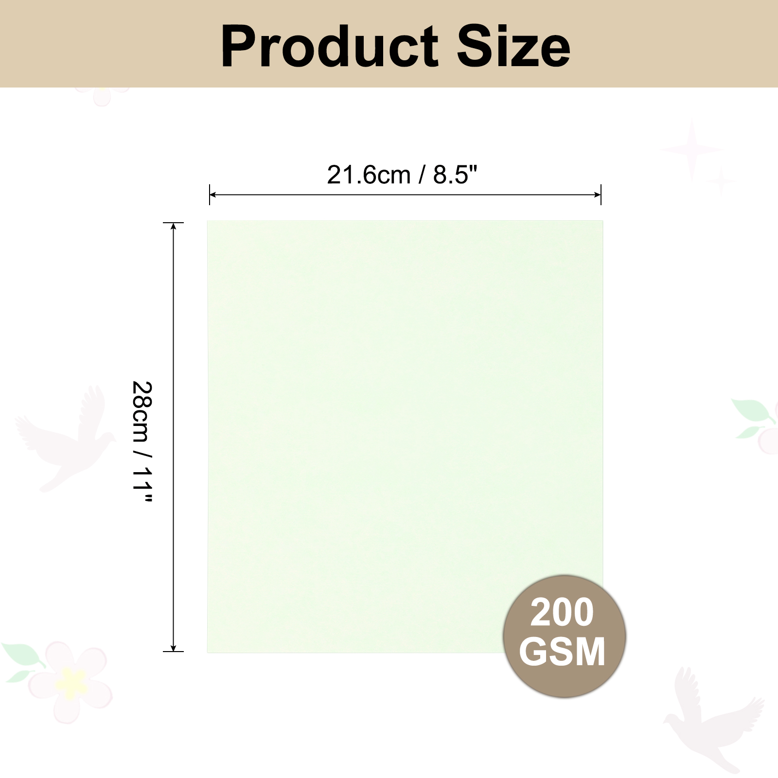 Uxcell Parchment Paper Aged Look Stationery Vintage Paper Sheet for Certificate Invitation Envelope Light Green 8.5 x 11 Inch