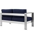 thumbnail image 4 of Modern Contemporary Urban Design Outdoor Patio Balcony Left Arm Corner Sofa, Navy Blue, Aluminum, 4 of 4