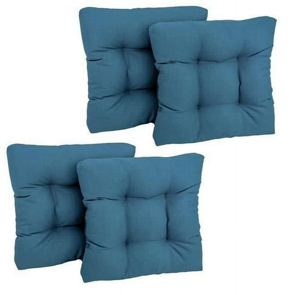 Blazing Needles 19-inch Squared Spun Polyester Tufted Dining Chair Cushion (Set of Four)