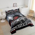 thumbnail image 4 of Erosebridal Geometric Buffalo Bedding King Comforter Set,Fast Car Bedding Sets King with Comforter,Racing Car Decoration,Reversible,Super Cozy,3 Pieces, 4 of 8