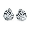 thumbnail image 2 of Bling Jewelry Womens Rope Cable Twist Love Knot Clip-On Earrings Oxidized Silver, 2 of 4