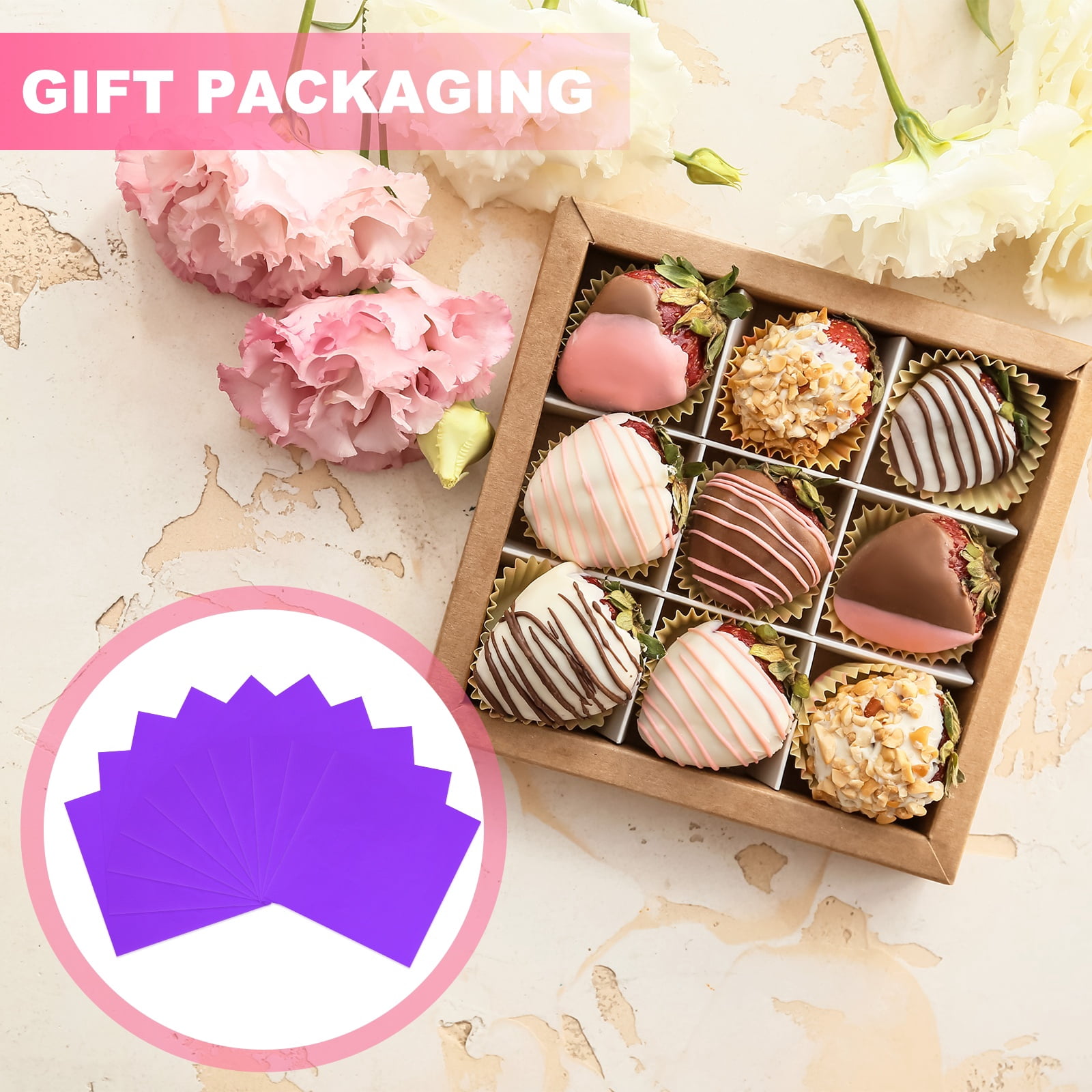 Uxcell 200 Pcs Candy Foil Wrappers, 7.87 x 7.87 Inch Aluminium Foil Chocolate Bar Square Wrappers for Tea Brownies DIY Packaging Wedding Party Decoration, Purple