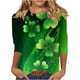 thumbnail image 2 of RKSTN 3/4 Length Sleeve Womens Tops Oversized Crewneck St Patricks Day Lucky Shamrocks Graphic Print T Shirt Womens Casual Plus Size Round Neck Loose Irish Festivities Three Quarter Sleeve Shirt, 2 of 6
