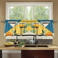 thumbnail image 4 of Yayeee Kitchen Curtains Tier Set of 2 Light Filtering 57"x36" Over Sink Window Panels, Yellow Glasses, 4 of 7