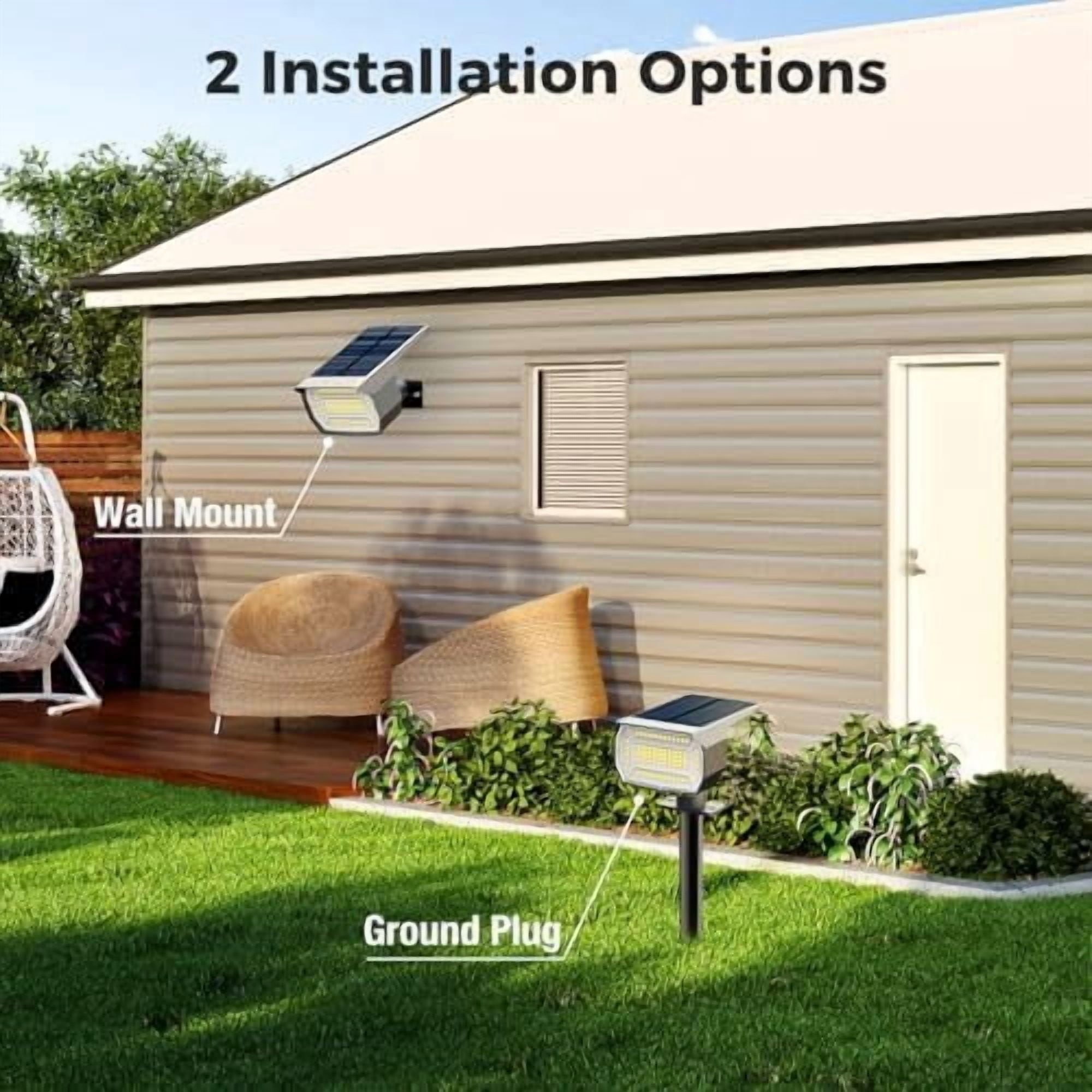HOVMAP Solar Lights Outdoor 72 LEDs Solar Spot Lights 1500mAh Battery 3 Modes IP67 Waterproof ABS 4 Pack for Garden Yard Pathway, 4Pc Purple light