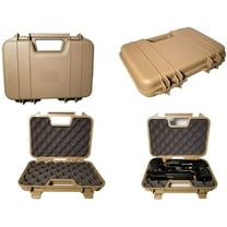 SRC ABS Gun Pistol Handgun Airgun Hard Durable Portable Lockable Case Safe - Tan