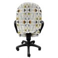 thumbnail image 3 of Grey and Yellow Office Chair Slipcover, Paisley Style Flowers Ivy Swilrs Leaves Image, Protective Stretch Decorative Fabric Cover, Standard Size, Pale Grey Marigold, by Ambesonne, 3 of 5