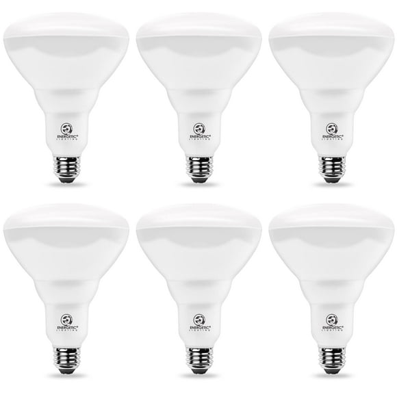 Energetic BR40 LED Light Bulbs, Indoor Flood Light, Dimmable, 2700K Soft White, 110W Equivalent, 1600LM, E26 Base, Recessed Can Lights, High Lumen, Flicker Free, UL Listed, 6 Pack