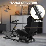 Marada Racing Simulator Cockpit with Black Seat Adjustable Fit Logitech G25 G27 G29 G920