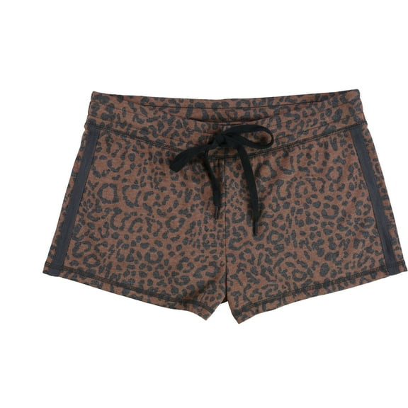 P.J. Salvage Womens Animal Print Pajama Shorts, Brown, Small