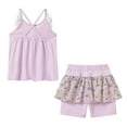 thumbnail image 3 of LittleSpring Girls Floral Halter Tank Top and Shorts 2-Piece Set, Size 7-8, 3 of 6