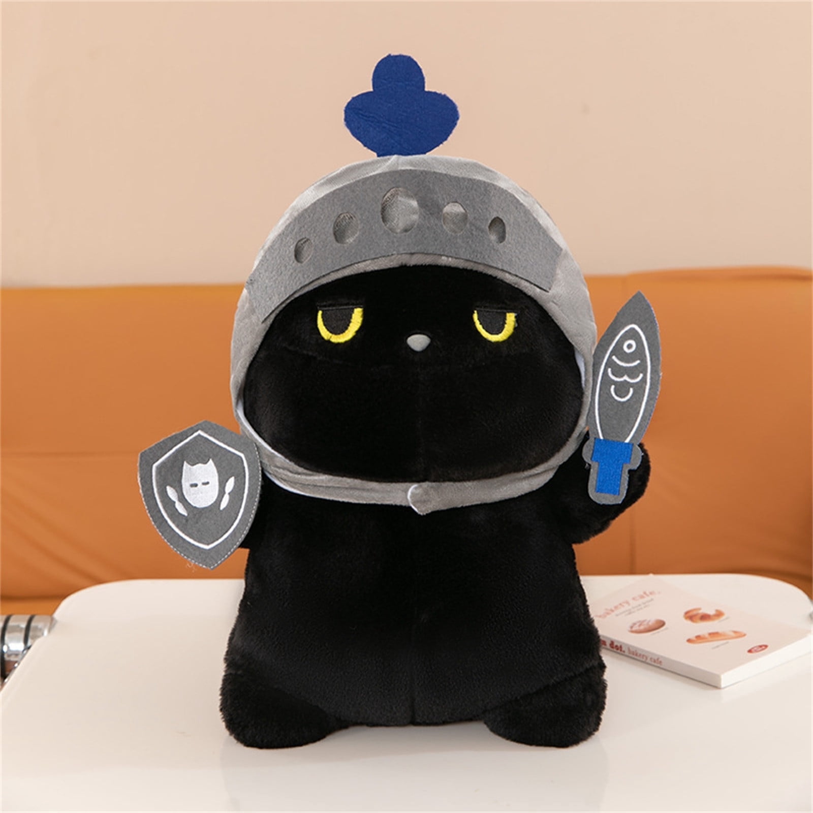 Peluche Largo De Gato Negro - Almohada De Felpa Suave Kawaii, Regalo Para Niños, Navidad, Cumpleaños