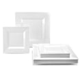 thumbnail image 2 of " OCCASIONS " 640pcs set (80 Guests)-Heavyweight Wedding Party Disposable Plastic Plate Set -80 x 9.5'' + 80 x 6.5'' + Silverware+Cups+Napkins (Square Plain White), 2 of 5