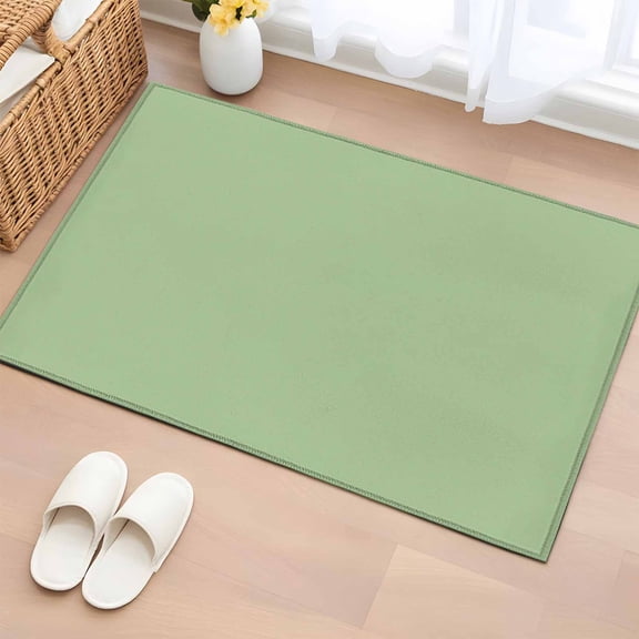 Area Rug 2x3ft, Light Green Watercolor Washable Rugs for Living Room Bedroom, Solid Color Soft Non-slip Area Rugs Rectangle Floor Carpet for Dining Room