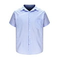 thumbnail image 4 of Mgmyaa Men's Classic Casual Vertical Striped Short Sleeve Shirts Button Summer Casual Down Shirt with Pocket, 4 of 5