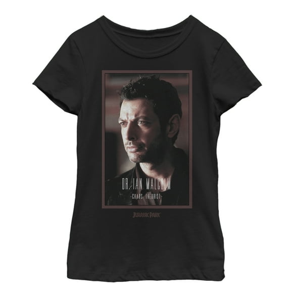Girl's Jurassic Park Dr. Malcolm Chaos Theorist  Graphic Tee Black Large